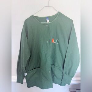 University Of‎  Miami Gelscrubs Unisex Nursing Scrub Snap Front Top S